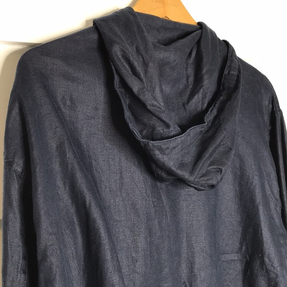 Lauren Ralph Lauren 100% Linen Lightweight Hooded Jacket in Navy - Picture 10 of 12